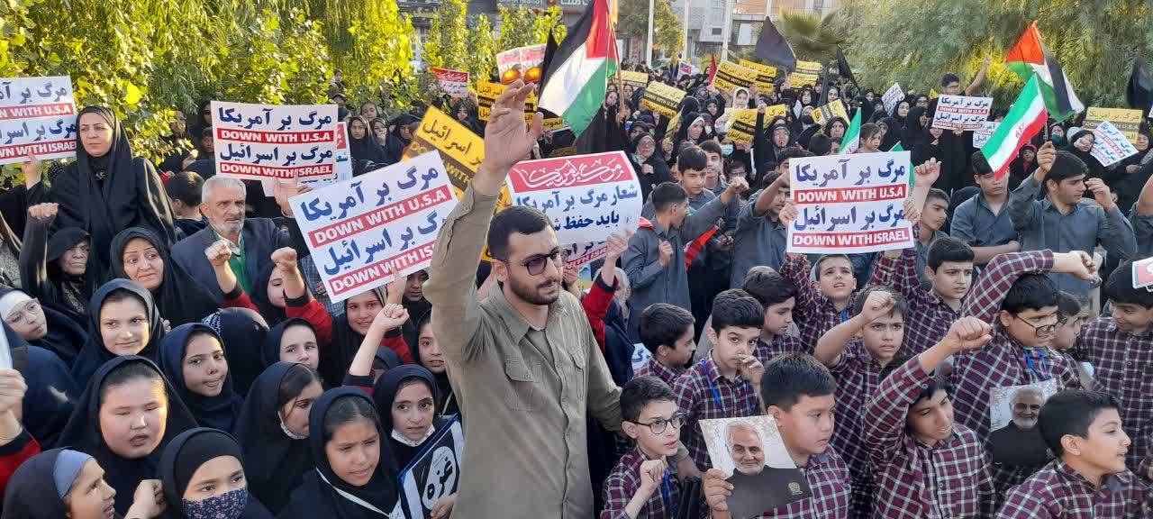 مراسم راهپیمایی مردم پیشوا در حمایت از مردم فلسطین