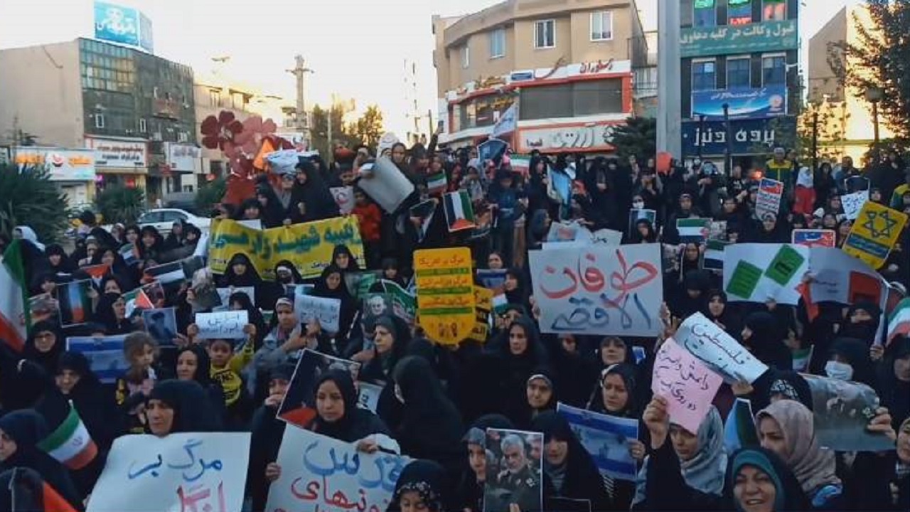طنین انداز شدن ندای مرگ بر آمریکا و اسرائیل در شهرستان ملارد + فیلم