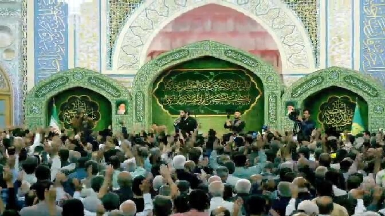 مراسم استغاثه برای مردم فلسطین در حرم مطهر رضوی برگزار شد