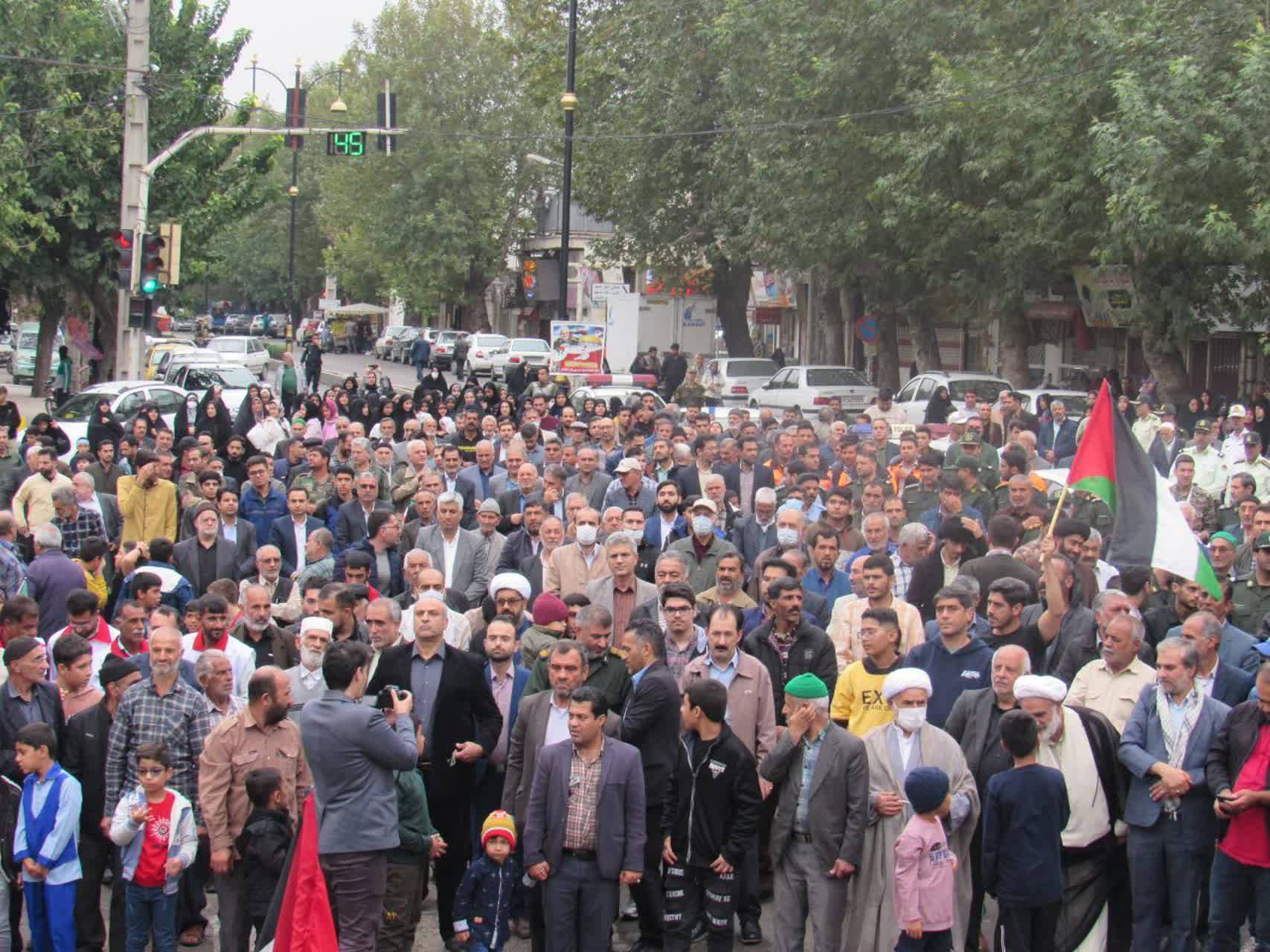 راهپیمایی گسترده مردم فلسطین در حمایت از فلسطین