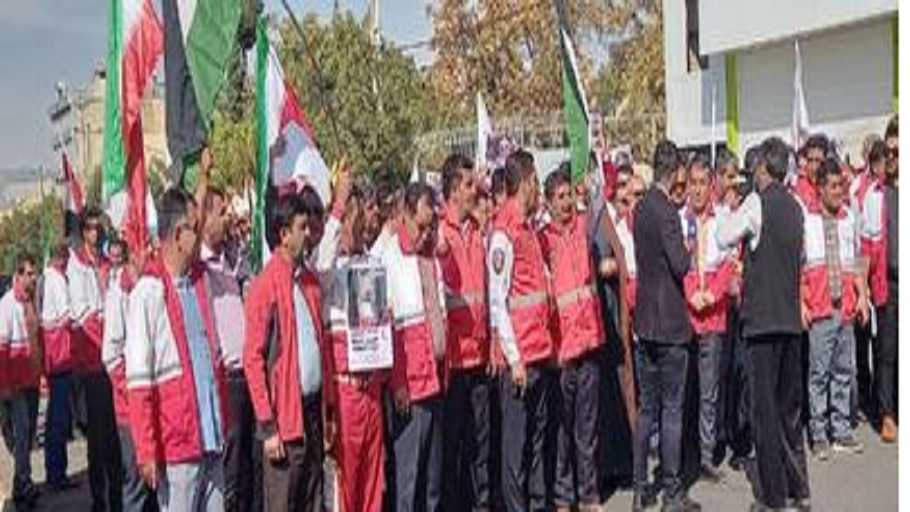 تجمع امدادگران کهگیلویه و بویراحمد برای حمایت از مردم غزه