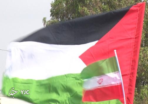 پرچم فلسطین در اجتماع امدادگران و نجاتگران جمعیت هلال احمر