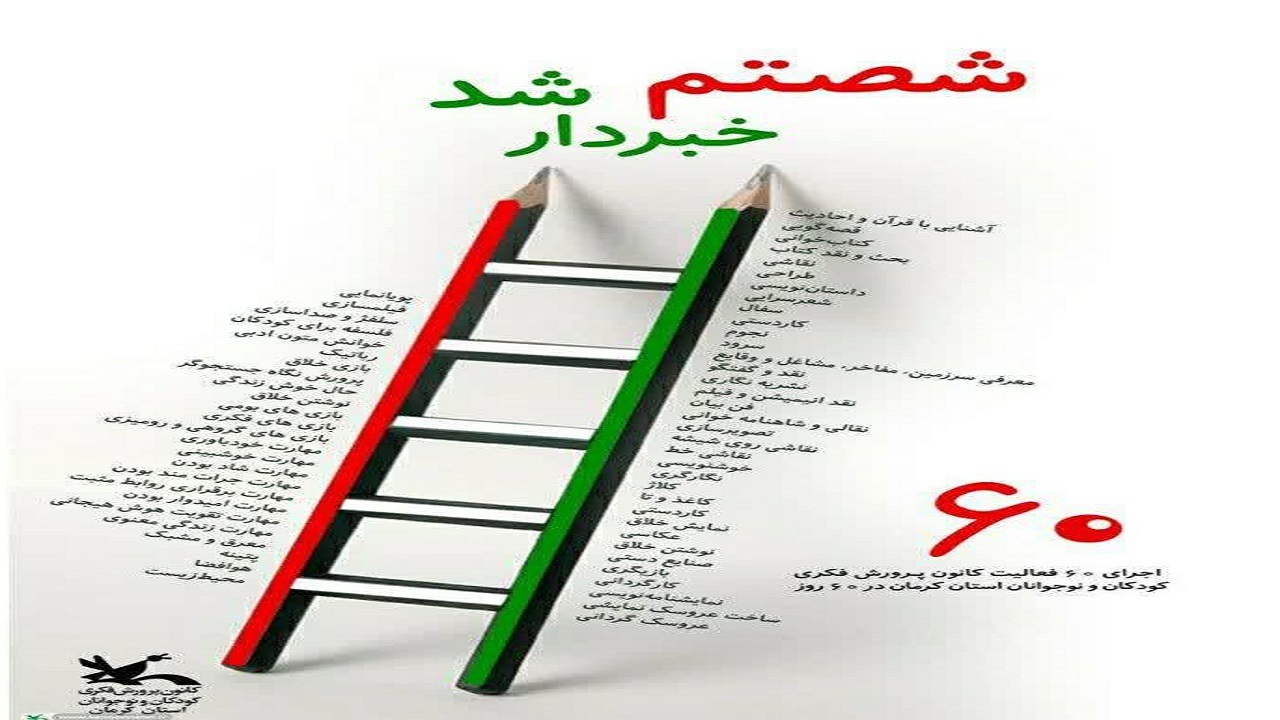 اجرای ۶۰ فعالیت کانون پرورش فکری کودکان و نوجوانان با عنوان شصتم خبردار شد