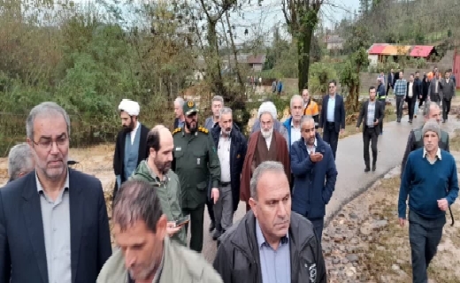 بازدید نماینده ولی فقیه گیلان از مناطق سیل زده فومن