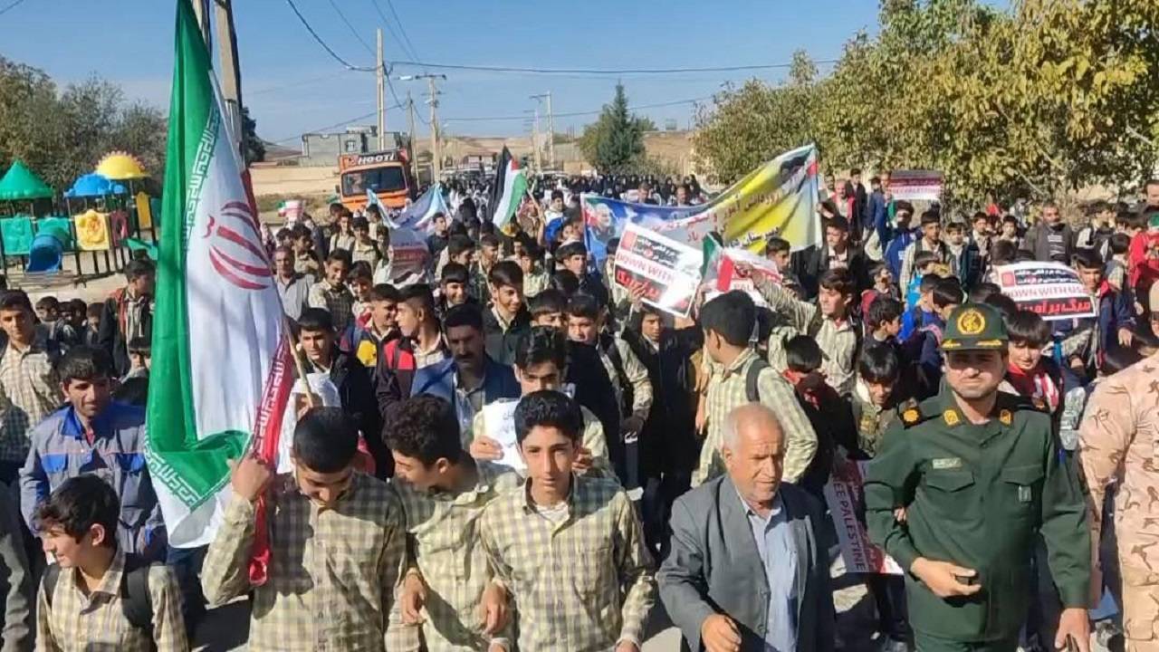 راهپیمایی ۱۳ آبان دهستان ازنا سکوند از لنز دوربین شهروند خبرنگار + فیلم