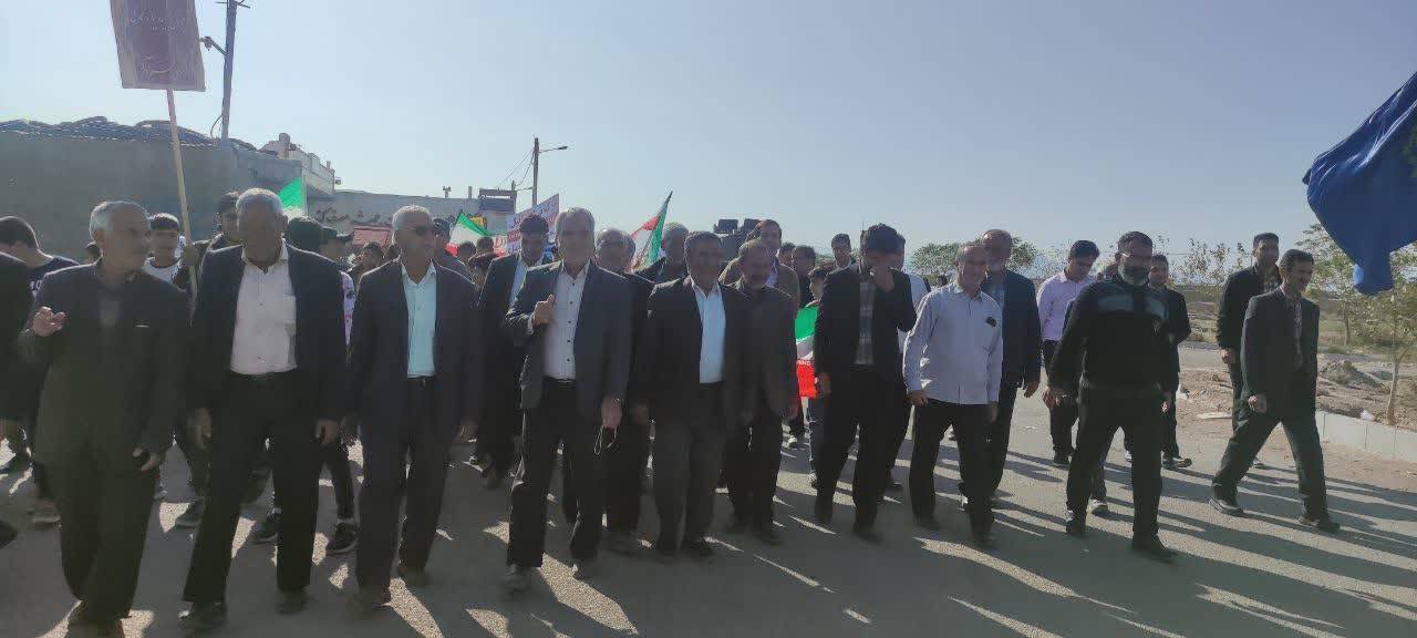 مراسم راهپیمایی در روستاهای بجستان