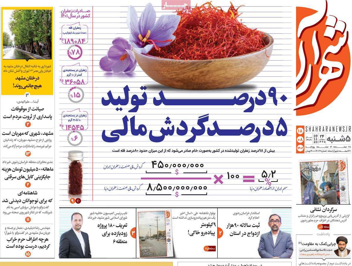 شهرارا - پنج&zwnj;شنبه ۱۸ آبان