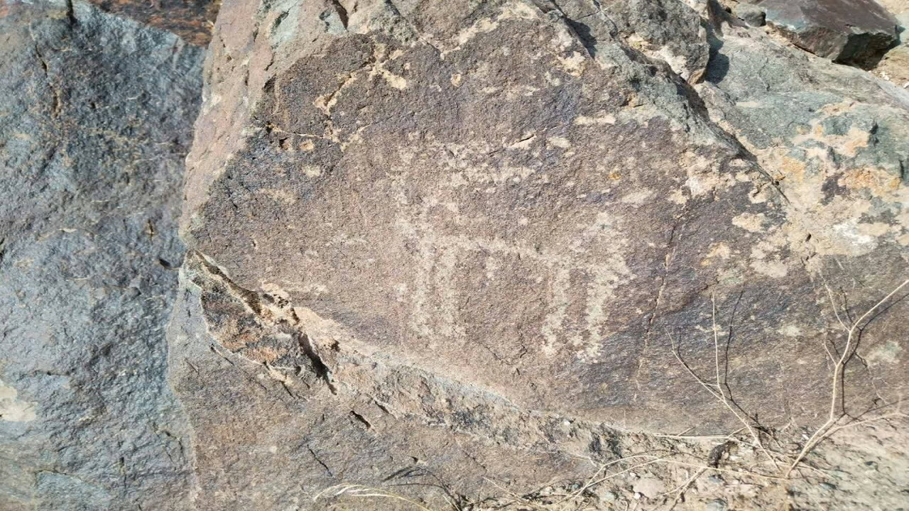 نمایی از هنر صخره‌ای ماقبل تاریخ در روستای باغ عباس فریمان