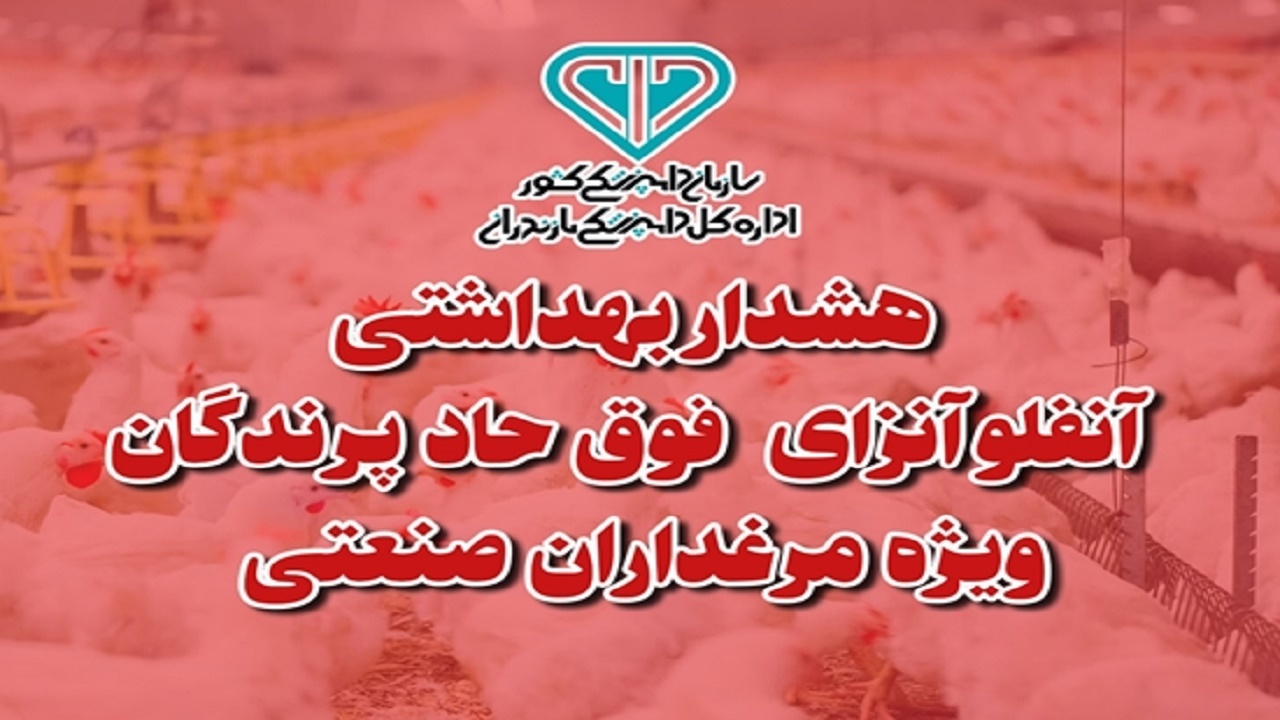هشدار بهداشتی دامپزشکی به مرغداران در خصوص آنفلوانزای فوق حاد پرندگان