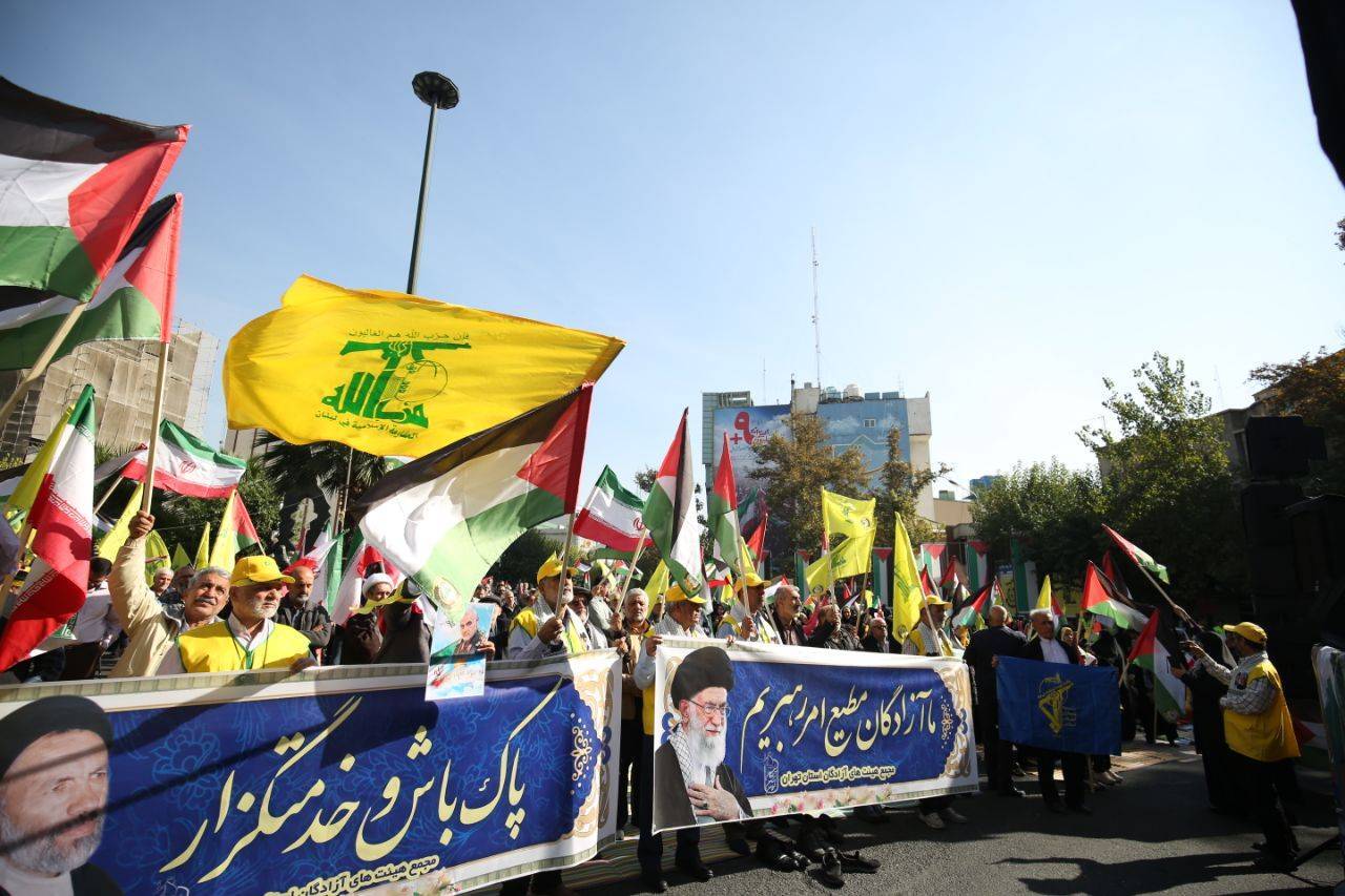 تجمع بزرگ هیات رزمندگان اسلام برای حمایت از مردم مظلوم فلسطین