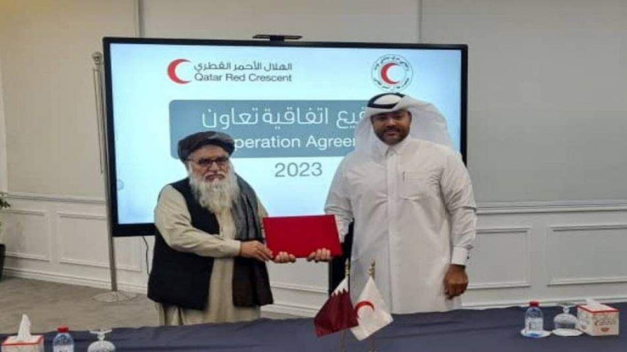 همکاری جمعیت هلال‌احمر افغانی با هلال‌احمر قطر