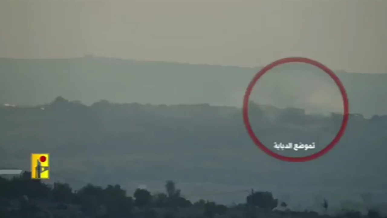 تصاویر هدف قراردادن تانک مرکاوا توسط حزب‌الله