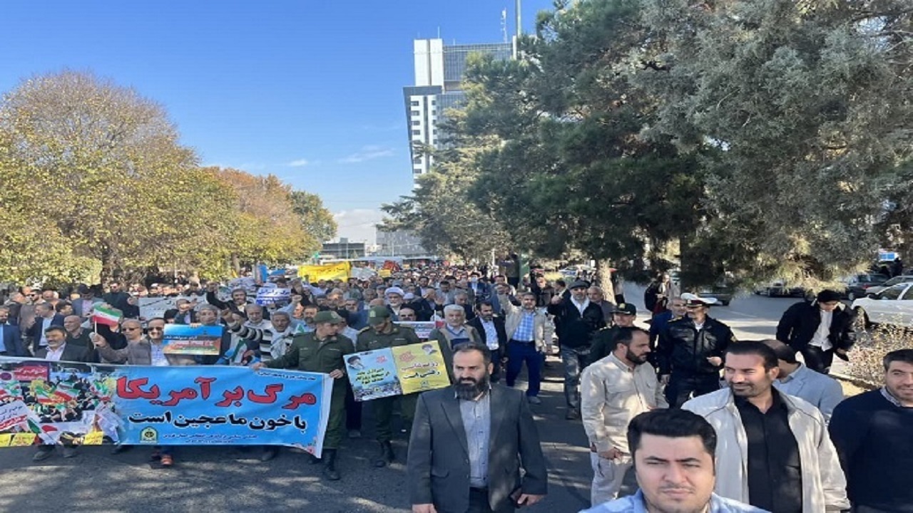 طنین انداز شدن فریاد مرگ بر اسرائیل در راهپیمایی قزوین