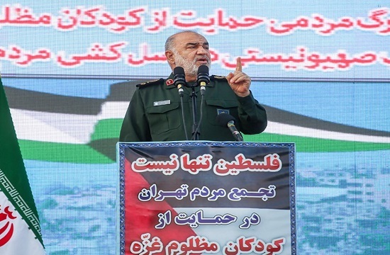 سردار سلامی در راهپیمایی حمایت از مردم غزه