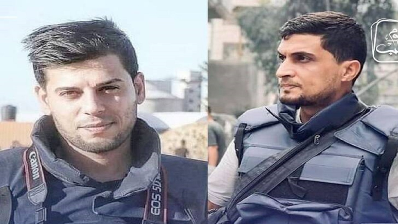 لحظه وداع با دو خبرنگار شهید در غزه + فیلم