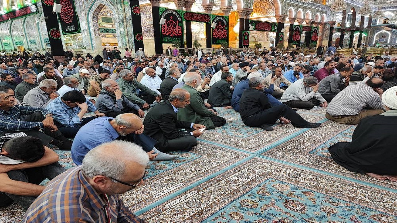 مراسم بعثه مقام معظم رهبری به مناسبت وفات حضرت معصومه (س) در کربلا + فیلم و تصاویر