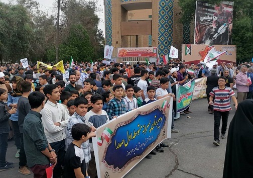 راهپیمایی اهوازی&zwnj;ها در حمایت از مردم فلسطین و محکومیت جنایت صهیونیست&zwnj;ها+فیلم و  تصاویر
