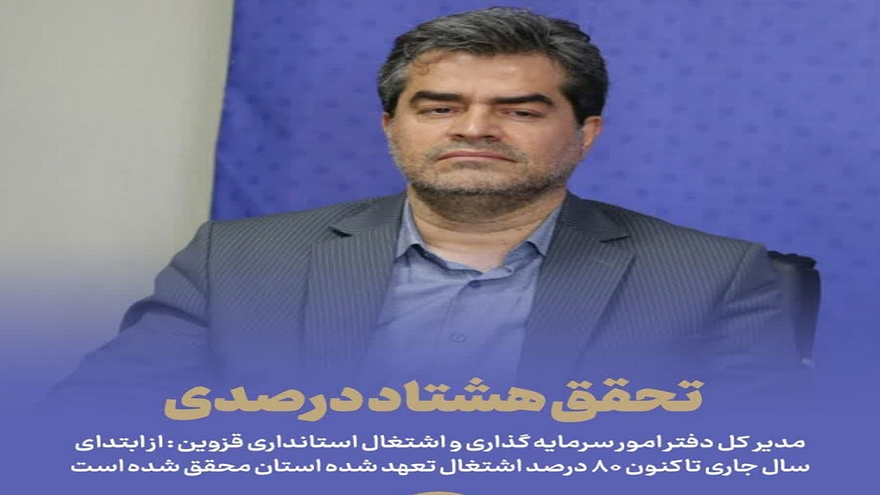 تحقق  ۸۰ درصد اشتغال تعهد شده استان قزوین