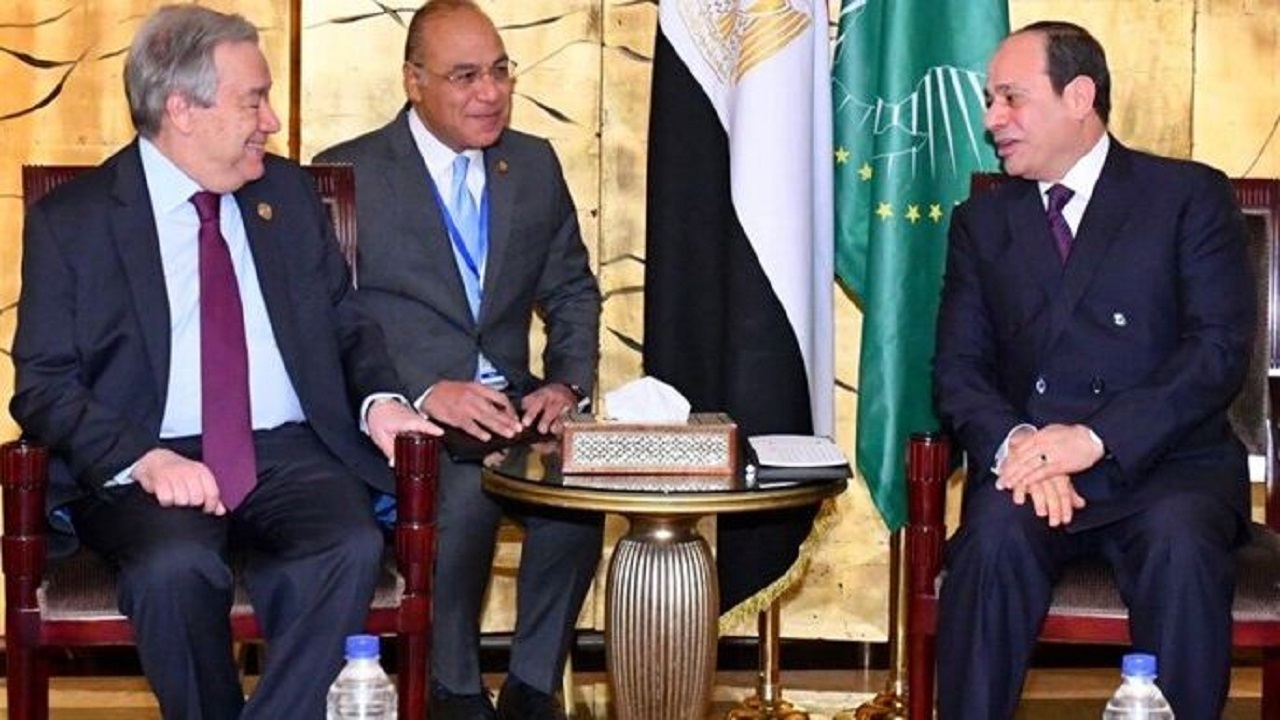 گفتگوی رئیس جمهور مصر و دبیرکل سازمان ملل درباره تحولات غزه