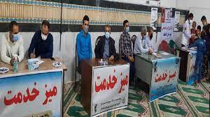 برپایی میز خدمت در بوستان شهید چمران ملایر