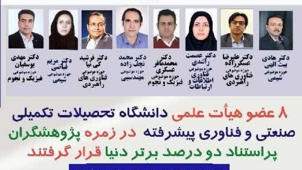 درخشش اعضای هیئت علمی دانشگاه تحصیلات تکمیلی کرمان در جهان