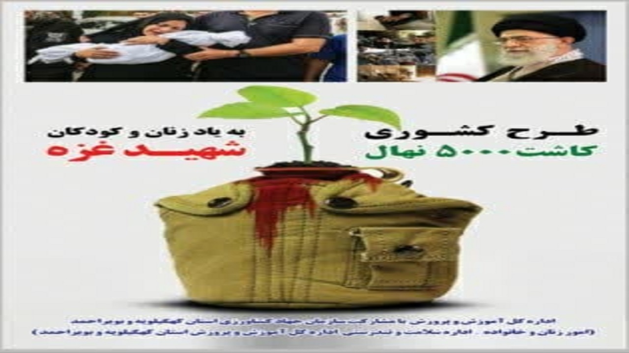 کاشت ۵ هزار اصل نهال به یاد شهدای غزه در مدارس کهگیلویه و بویراحمد