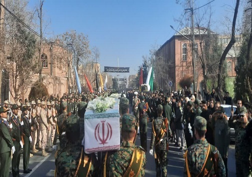 تشییع چهار شهید گمنام دوران دفاع مقدس در ارومیه