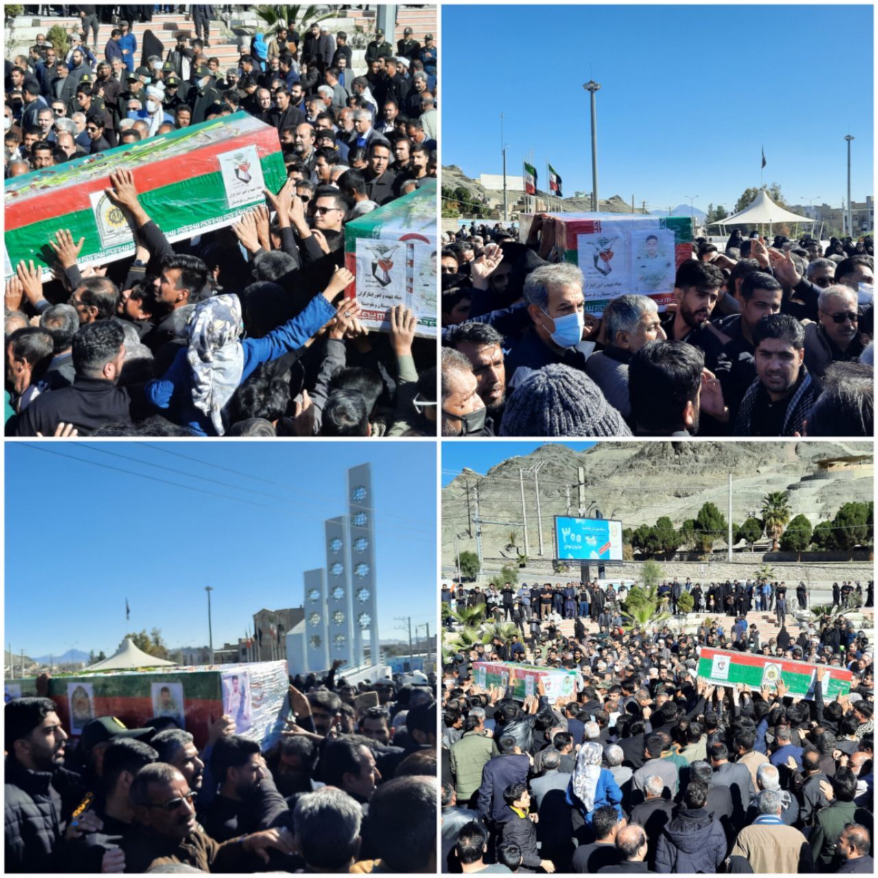 پیکر مطهر ۲شهید نیروی انتظامی در زاهدان تشییع شد+ تصاویر