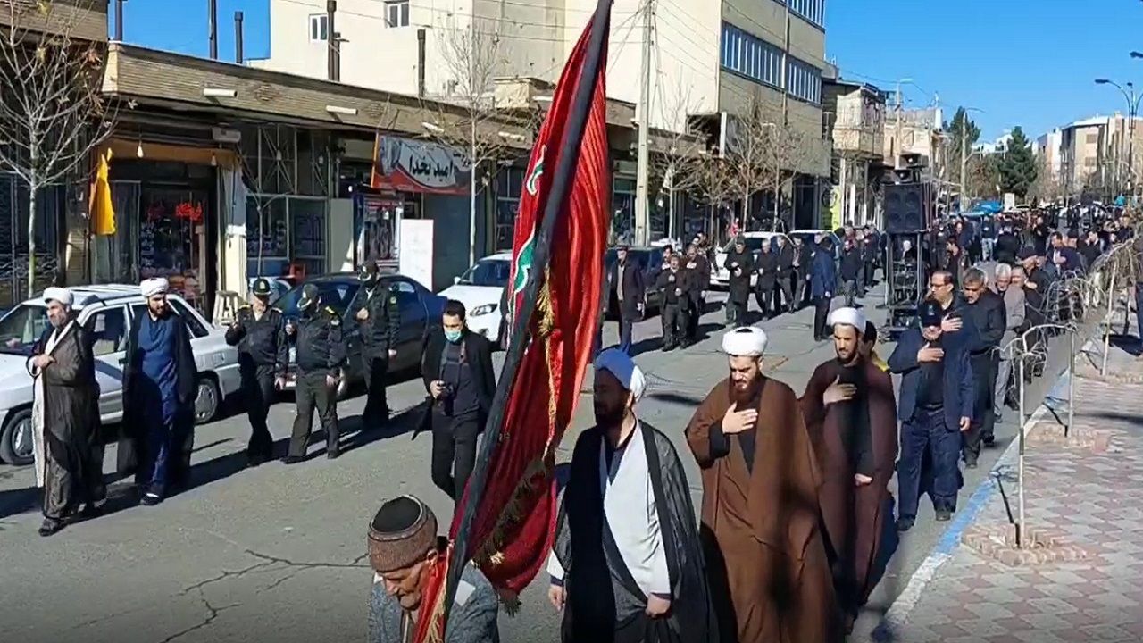 دسته سینه زنی اهالی شهرستان اهر در روز شهادت بانوی دو عالم + فیلم