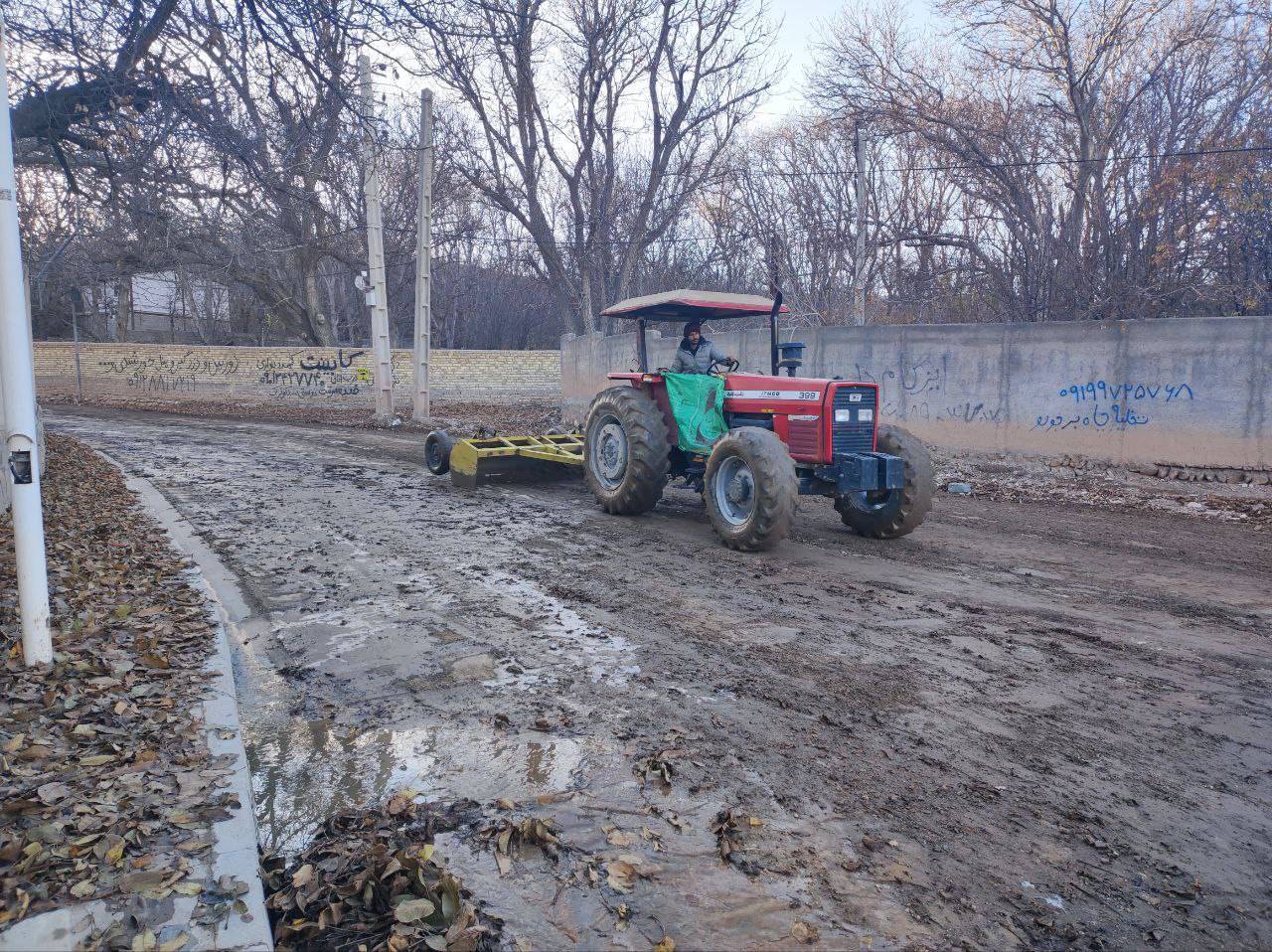 زیرسازی و مقاوم سازی آسفالت در روستای توآباد قزوین