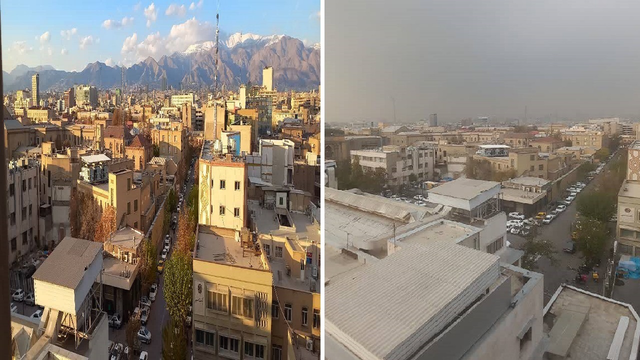 هوای پاک و آلوده تهران در یک قاب