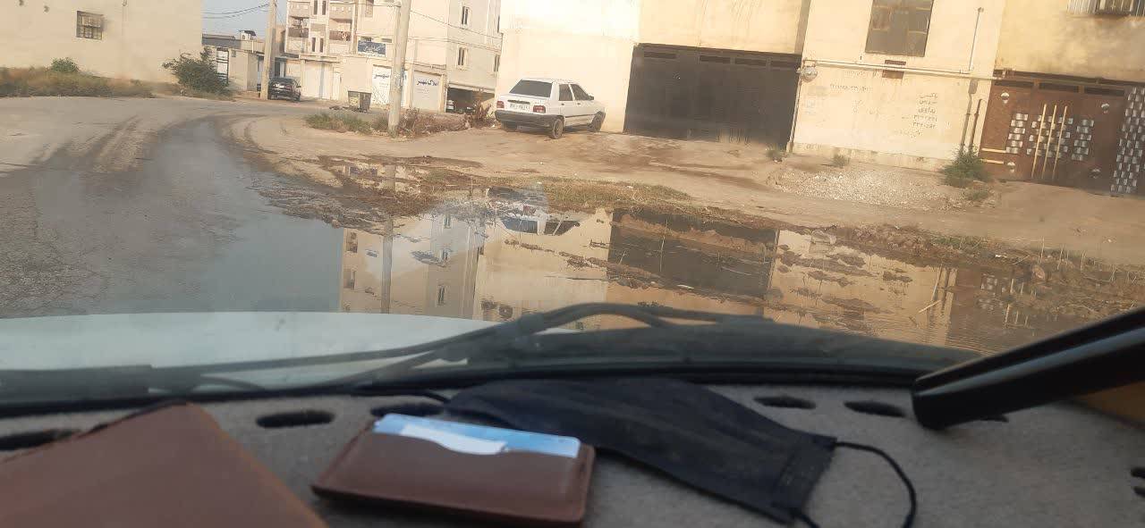 شکستگی لوله آب در کوی پردیس اهواز