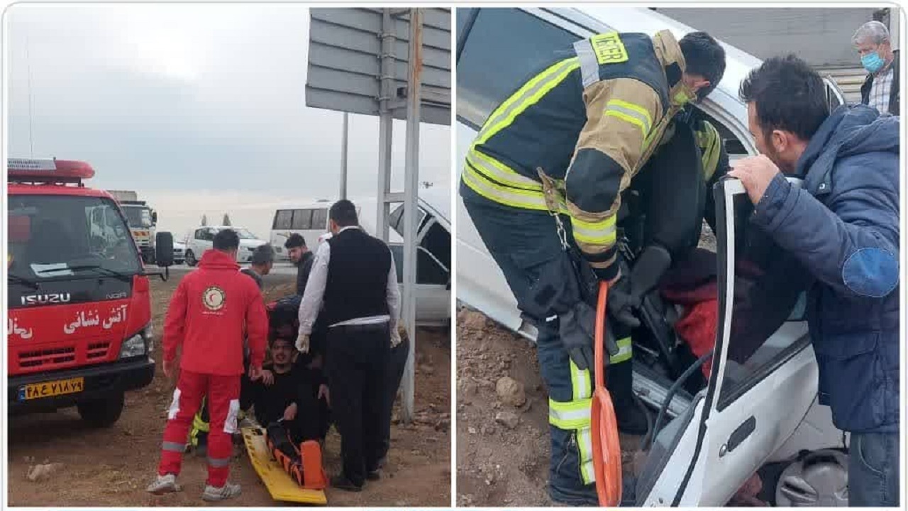 دو مصدوم در حادثه رانندگی در اتوبان قزوین به تهران