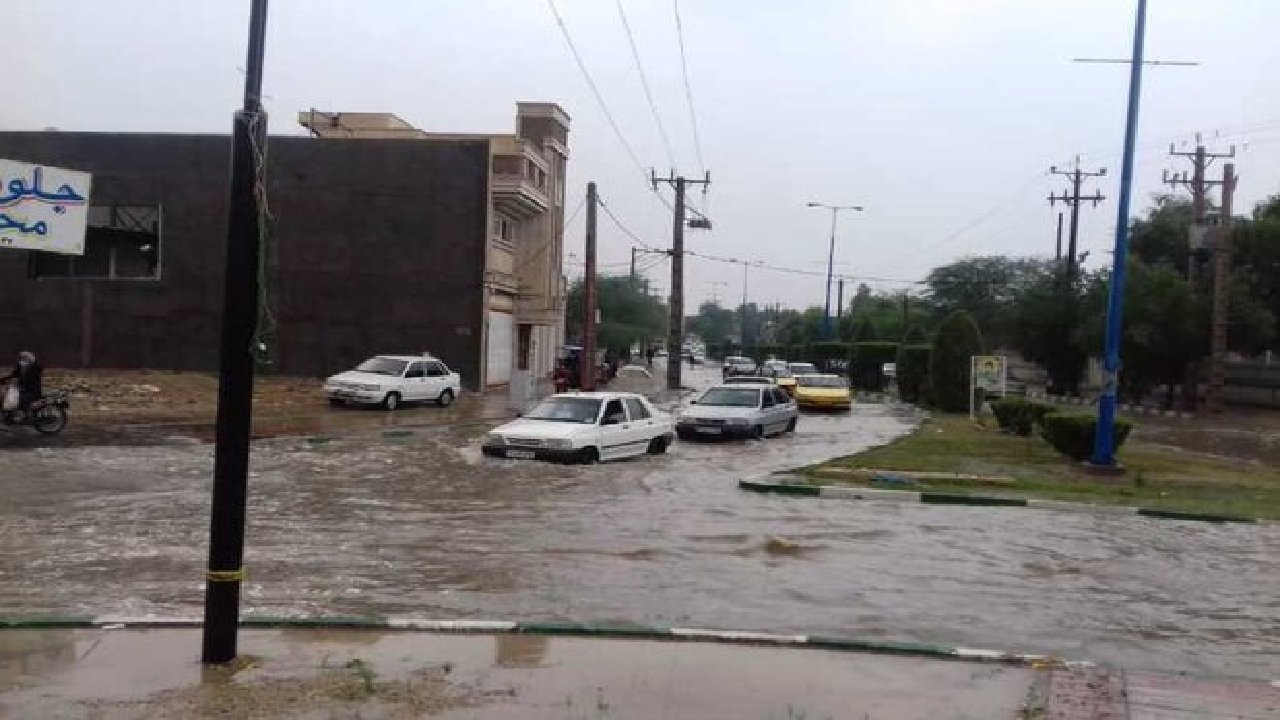 آبگرفتگی معابر در شهرستان‌های خوزستان +فیلم