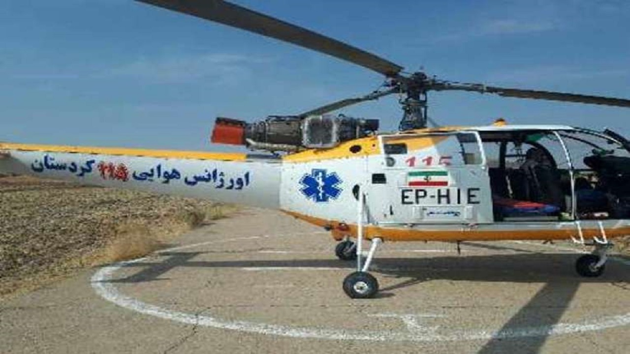 بالگرد اورژانس کردستان برای نجات مصدوم به پرواز درآمد