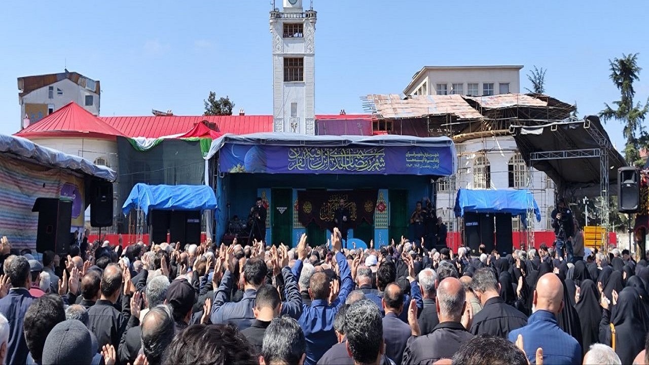 اجتماع علویون در میدان شهدای ذهاب رشت + فیلم و تصاویر