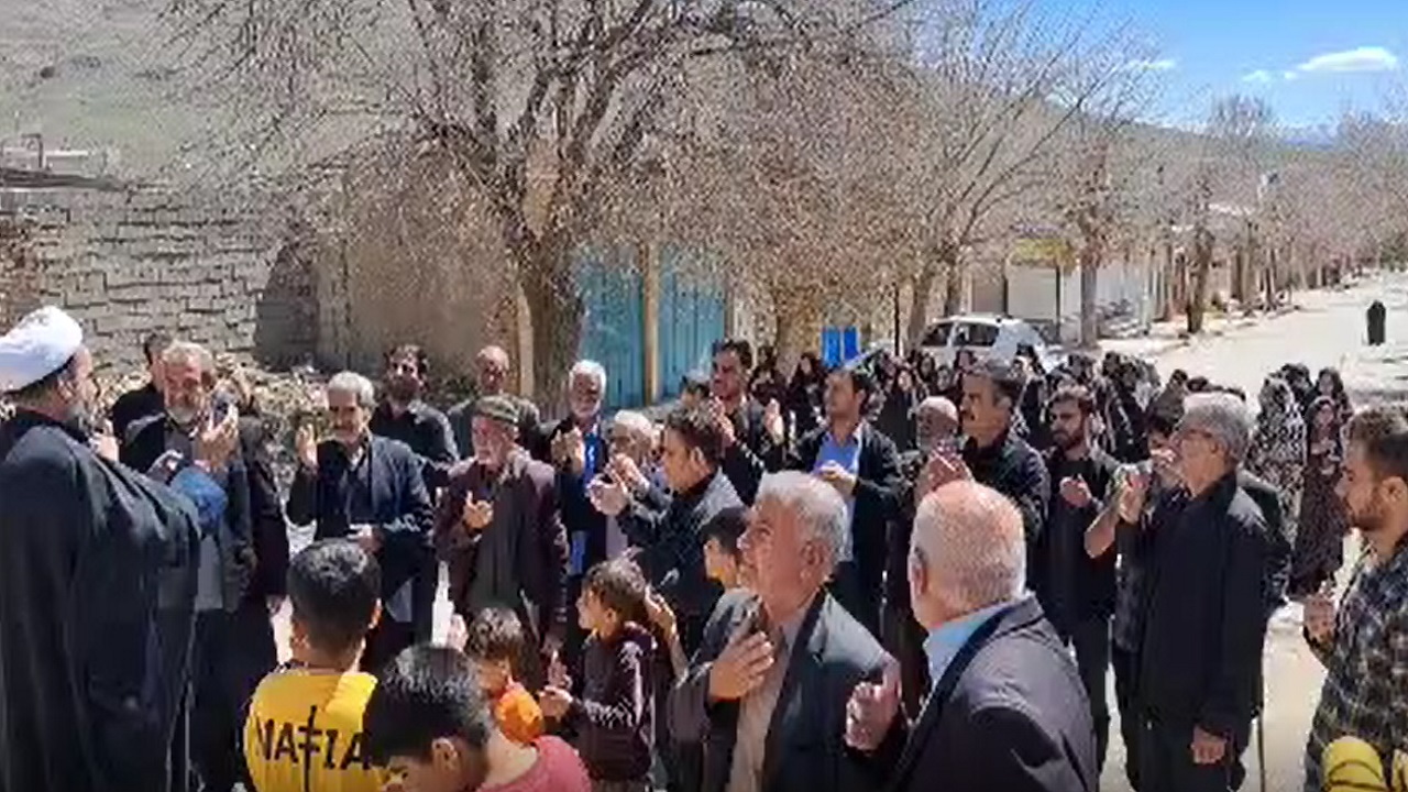حفظ حرمت شهادت امام علی (ع) در روز طبیعت با برپایی دسته عزاداری در روستای طایمه + فیلم