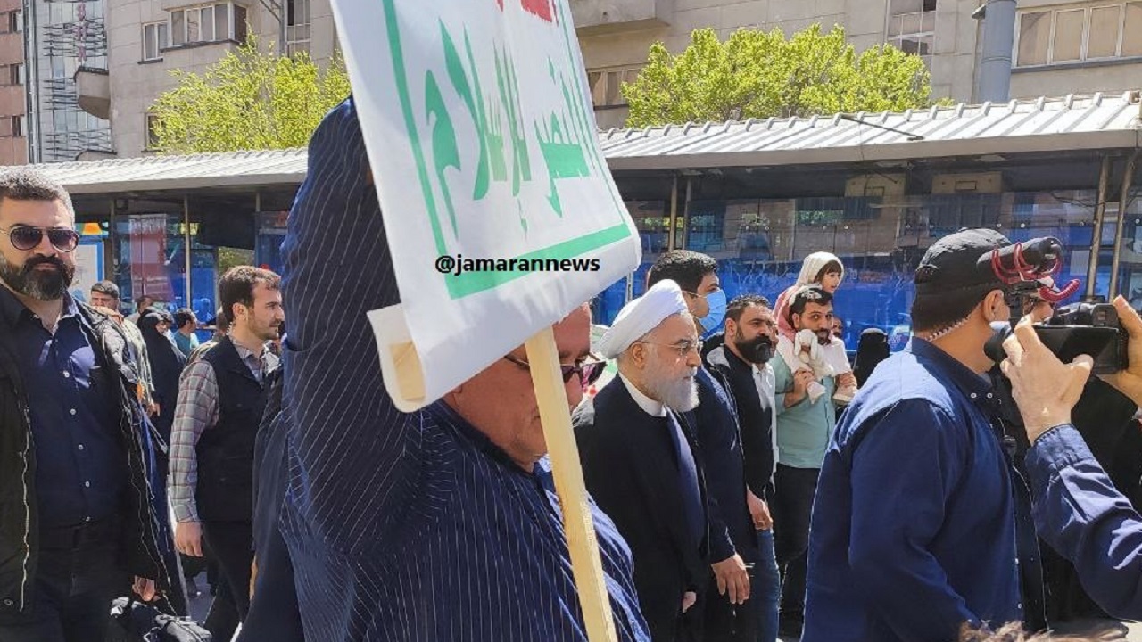 حسن روحانی در راهپیمایی روز جهانی قدس