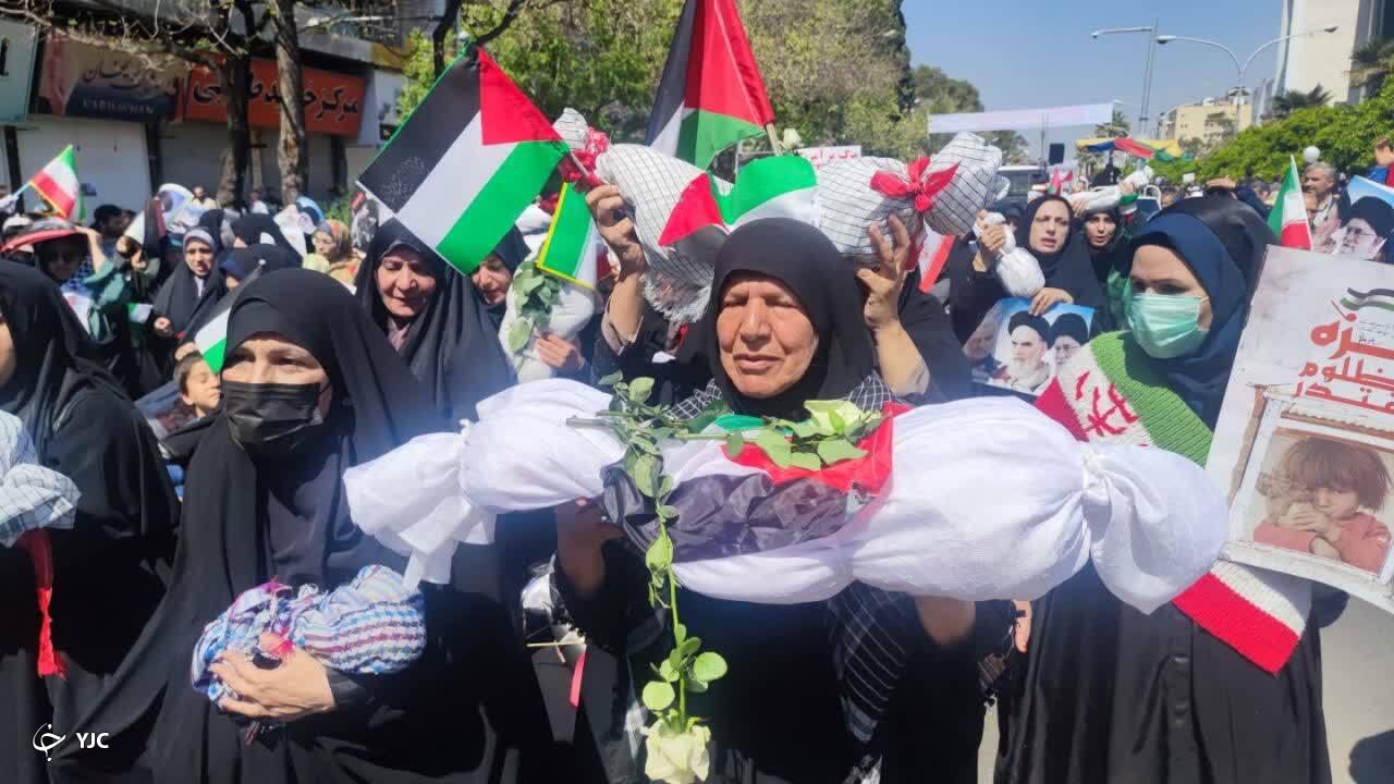 تشییع نمادین پیکر کودکان غزه در راهپیمایی قدس