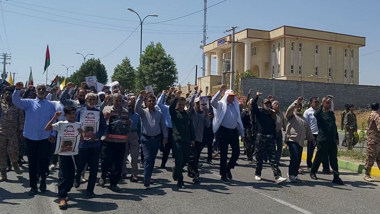 نگاهی به مراسم راهپیمایی مردم بخش رودخانه در روز جهانی قدس + فیلم