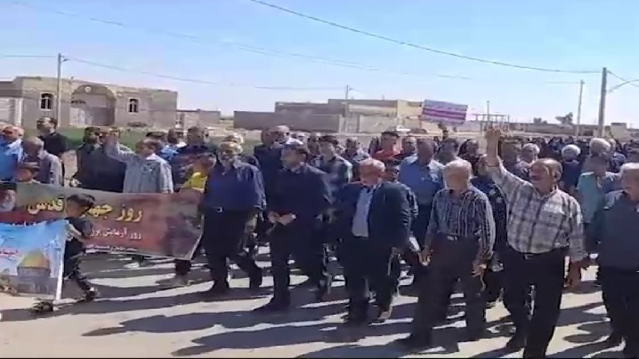 خروش روستاییان استان اصفهان در راهپیمایی روز قدس + فیلم