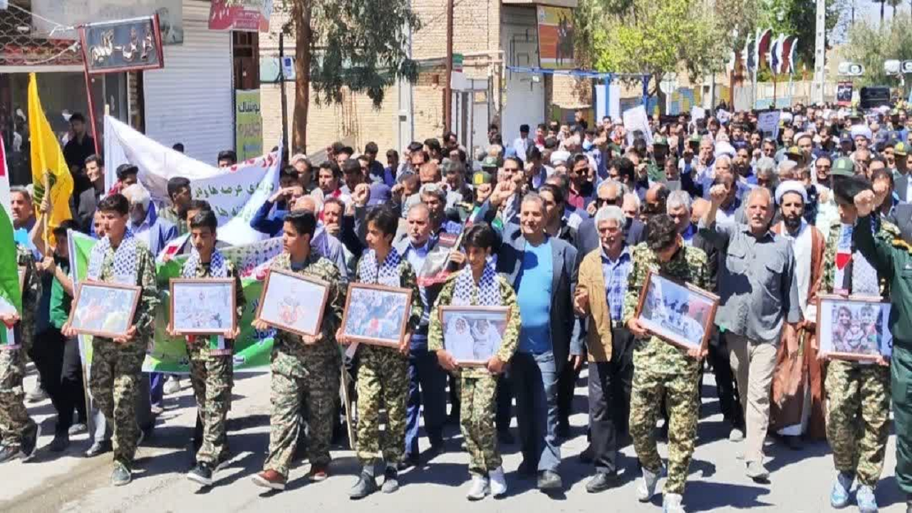 حضور مردم شهرستان خاتم در راهپیمای قدس