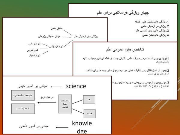 ویژگی های فرامکتبی علم