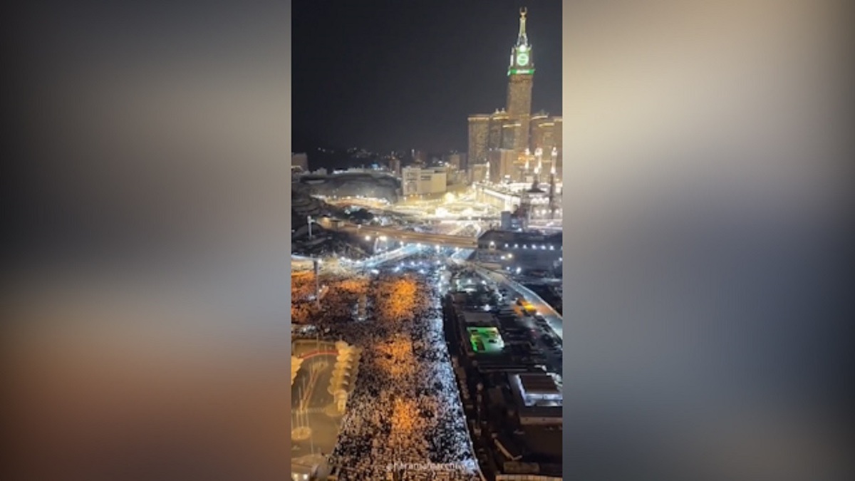 پریدن فردی از طبقه بالای مسجدالحرام + فیلم