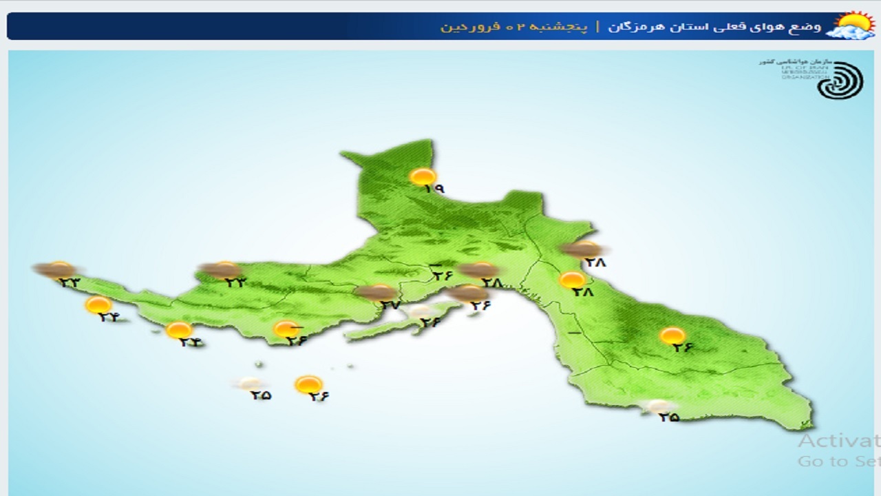 وزش بادنسبتا شدید در مناطق دریایی هرمزگان