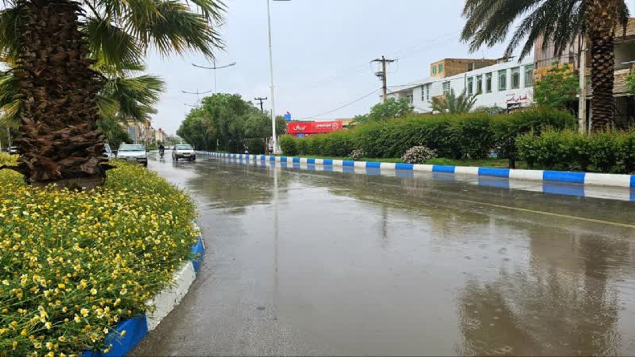 بارش باران بهاری در بافق+فیلم و عکس