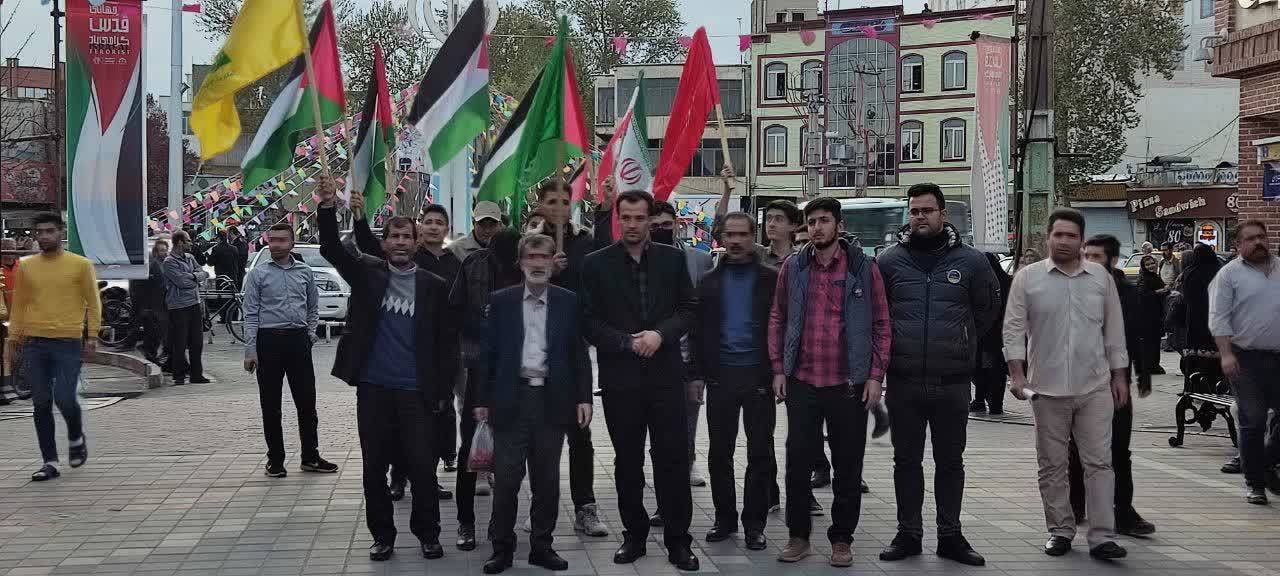 خوشحالی مردم خوی برای سپاه پاسداران به رژیم غاصب صهیونیستی