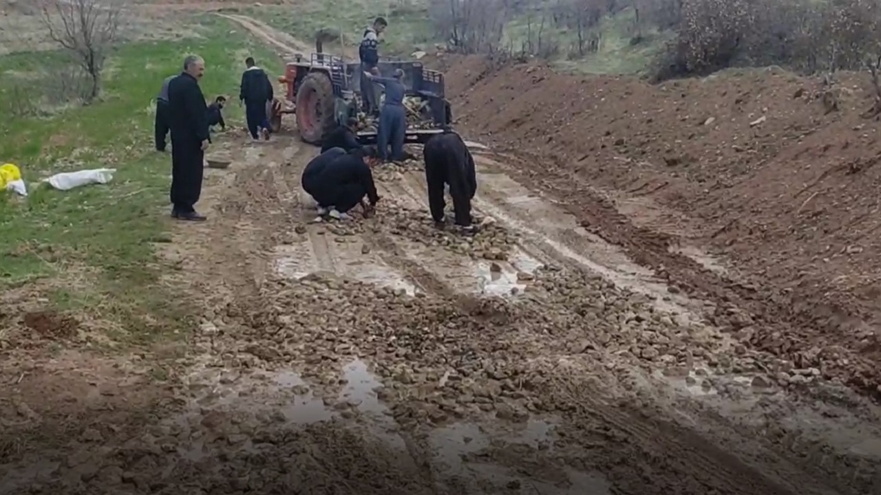 گلایه اهالی روستای دارشیرخان از وضعیت نامناسب جاده + فیلم