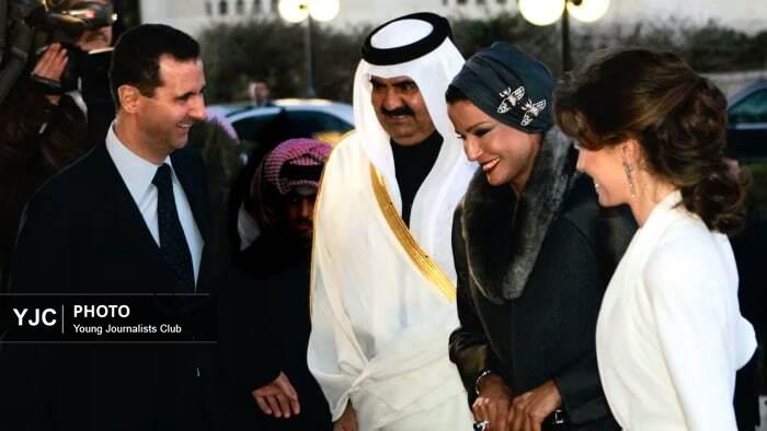 دیدار اسد با امیر قطر