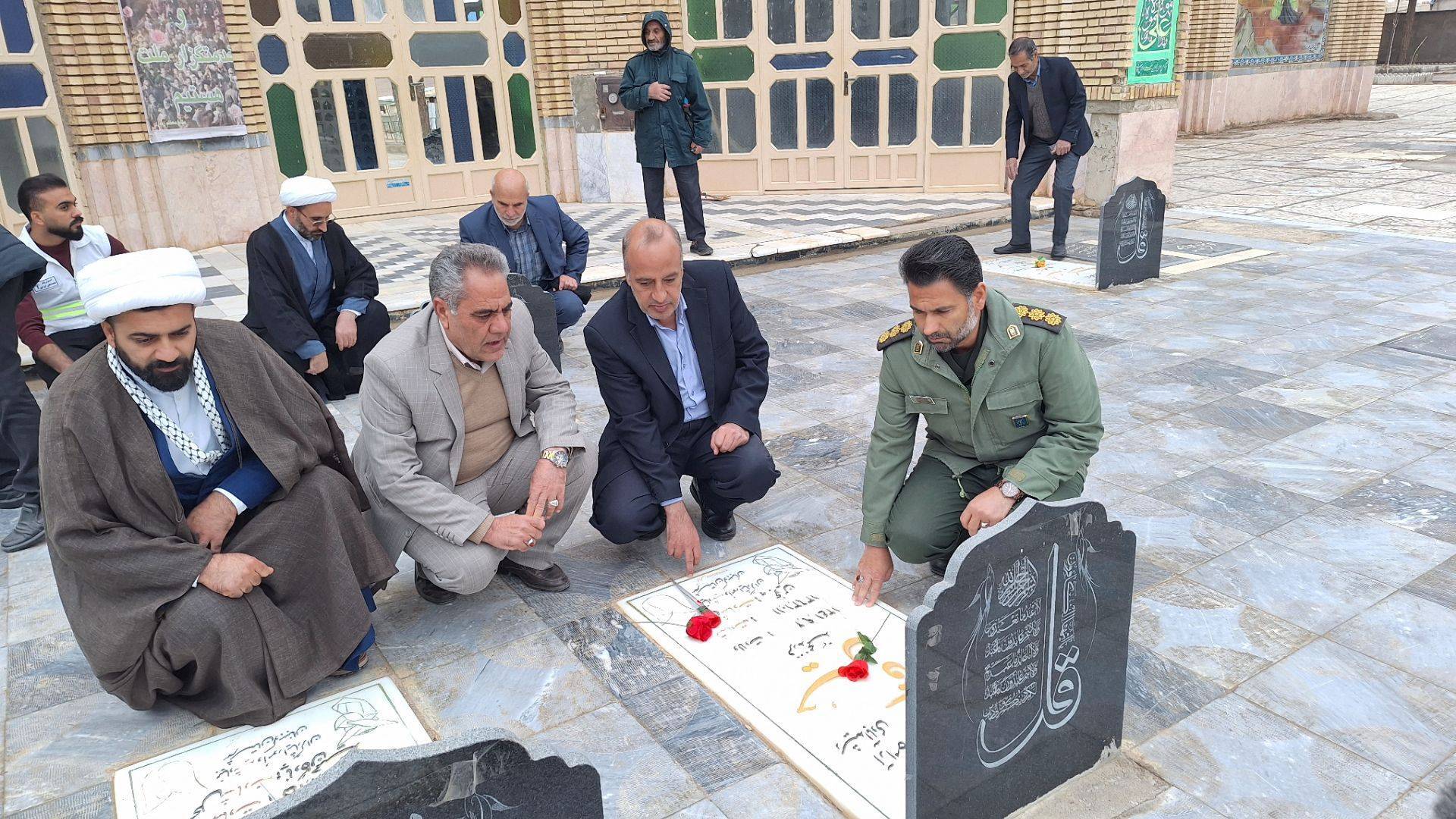 گلباران قبور مطهر شهدا در دهستان جور کوهبنان